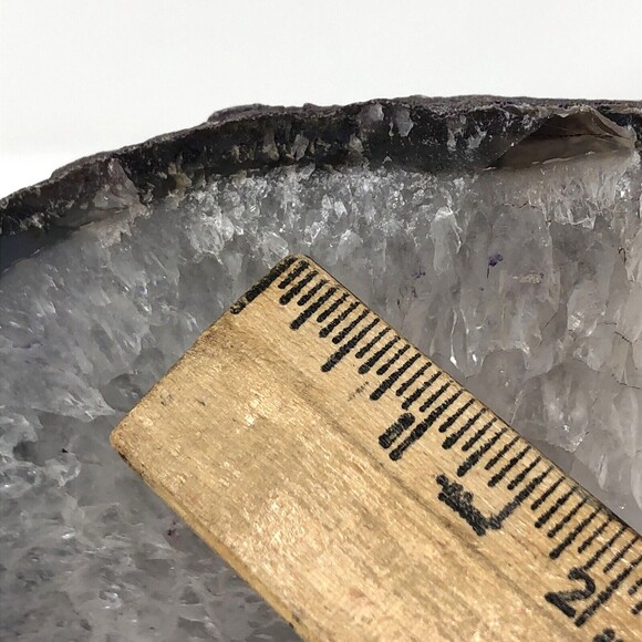 Crystal Quartz Purple Agate Geode Bookends 5" Tall 7 lbs Lavender Polished - Picture 11 of 12